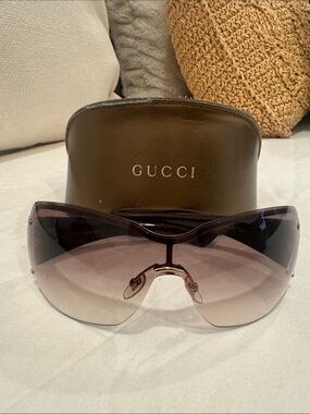 Gucci Vintage GG 1825/S BMBDR 120 Women’s Brown Gradient Rimless Sunglasses